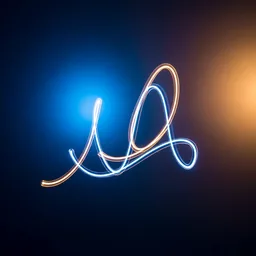 Luminous flowing data texture suggesting a unique signature, on a deep ink background.