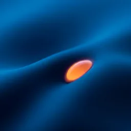A single subtly highlighted region within a smooth surface, lit with a focused cyan accent.